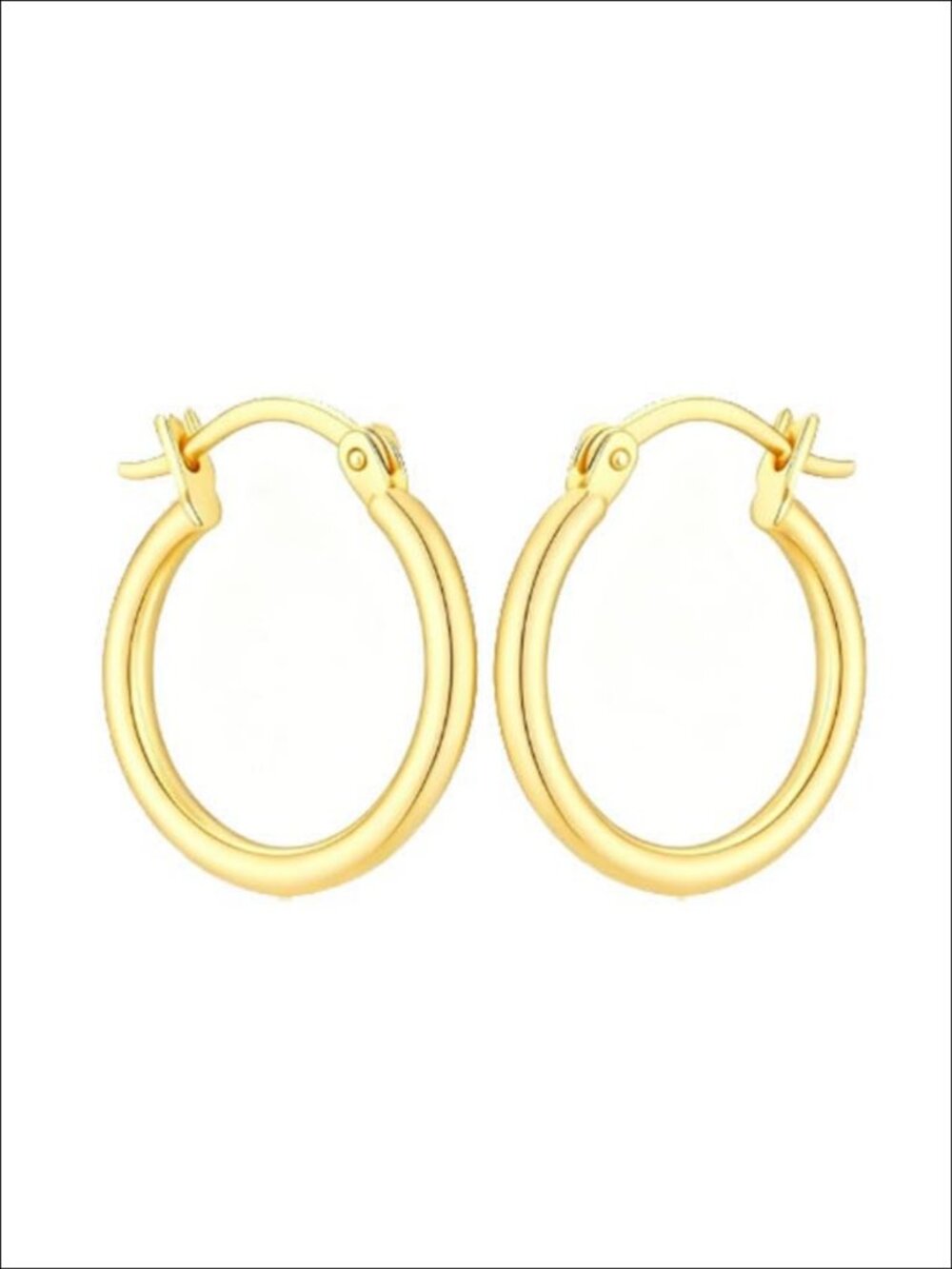 14k Gold Plated Huggie Hoop Earrings Minimalist Round Click-Top